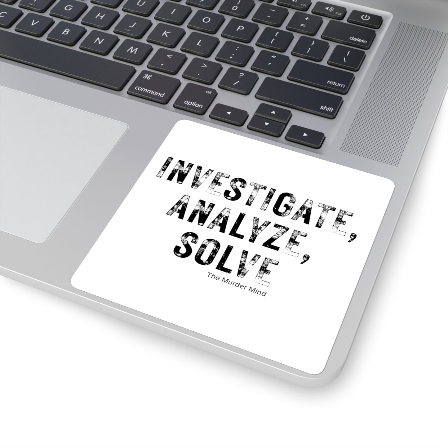 Investigate, Analyze, Solve White Square Stickers
