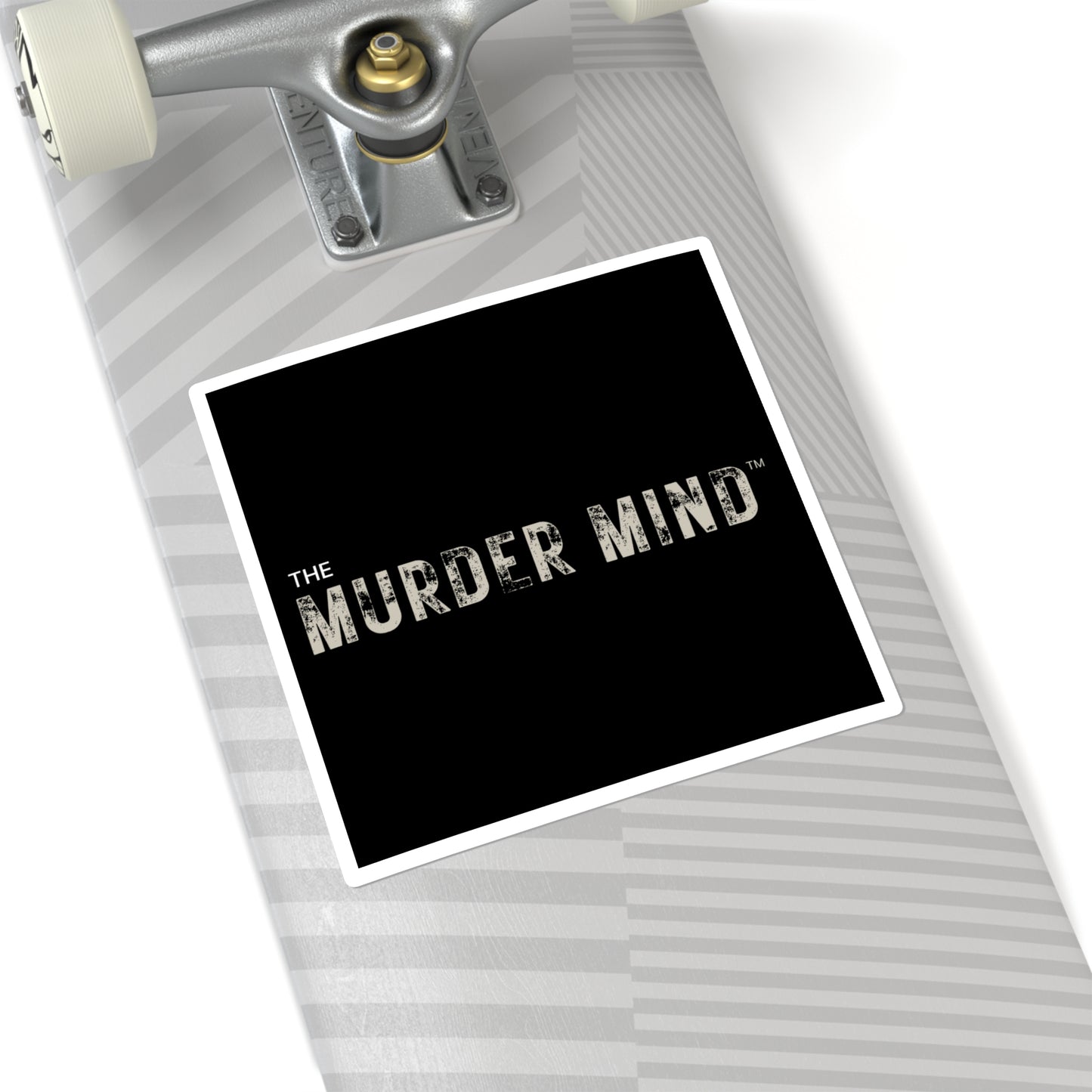 The Murder Mind Black Square Stickers