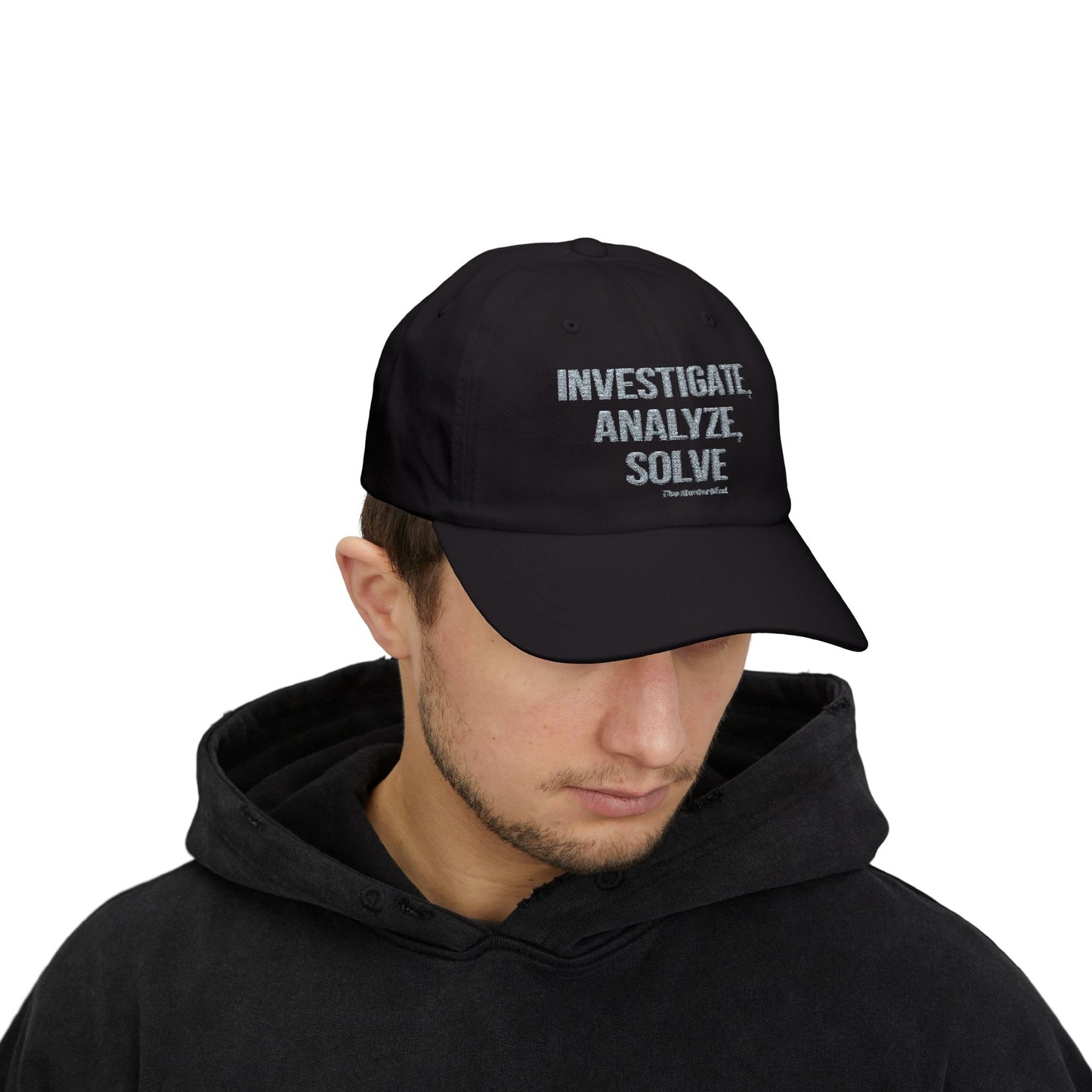 Investigate, Analyze, Solve Black Classic Dad Cap