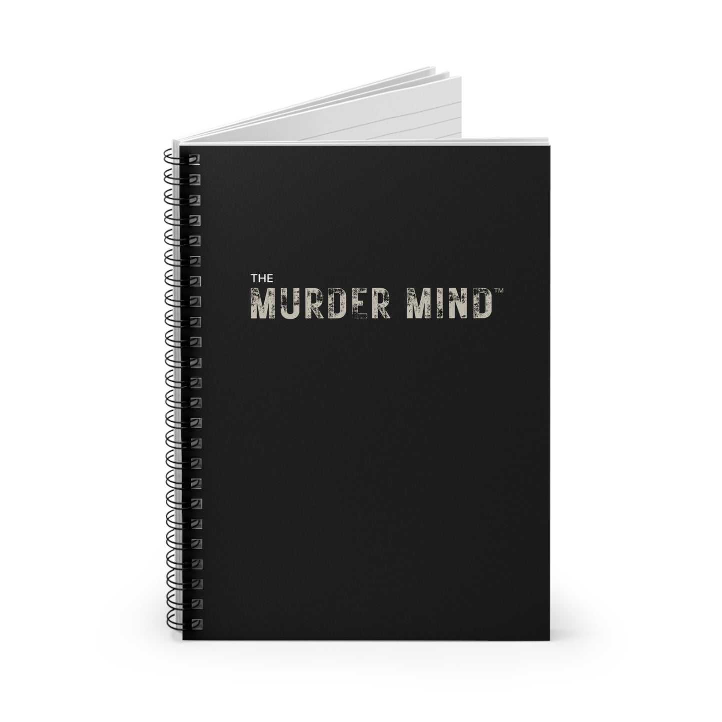 The Murder Mind Black Spiral Notebook - Ruled Line