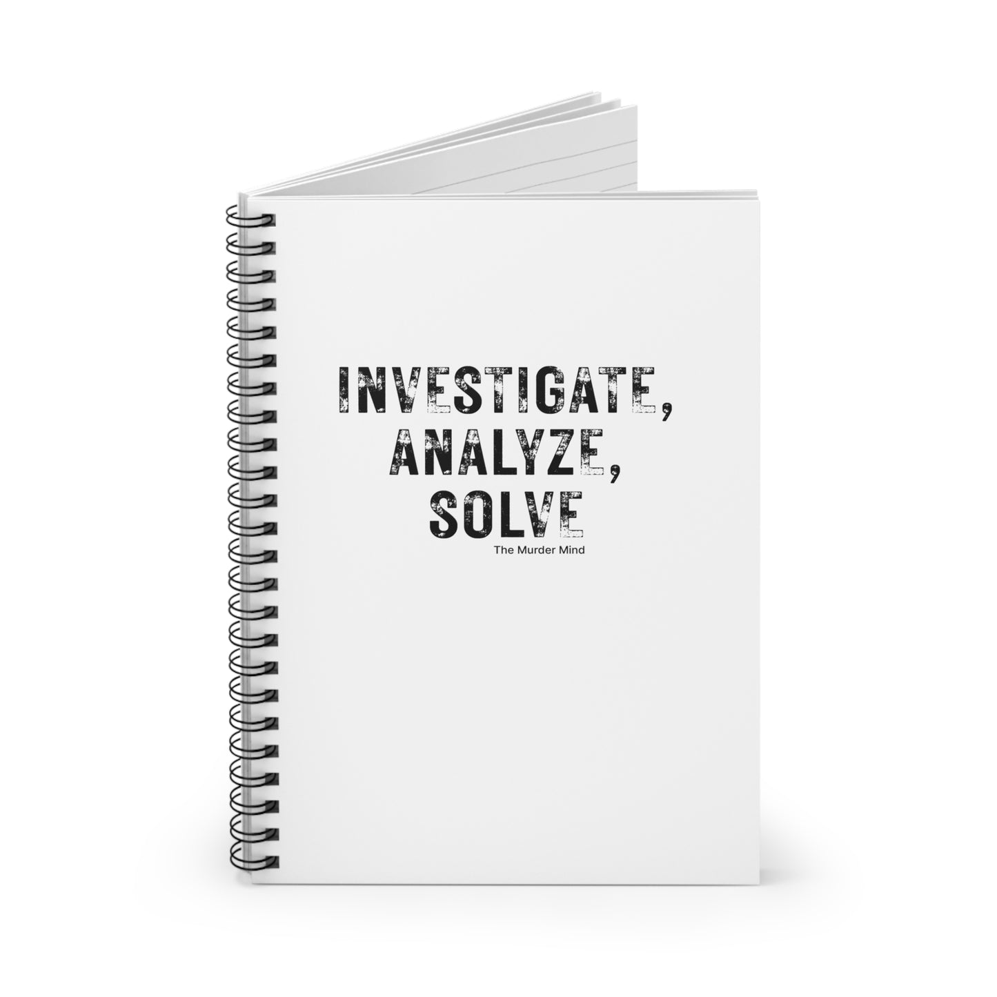 Investigate, Analyze, Solve White Spiral Notebook - Ruled Line