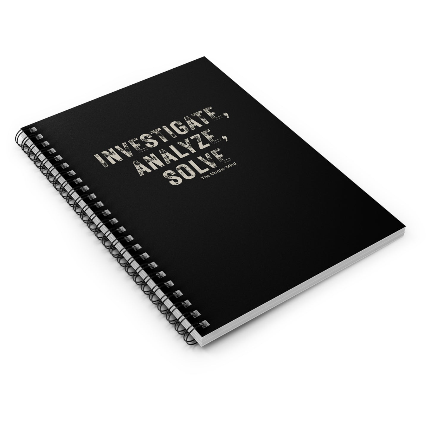 Investigate, Analyze, Solve Black Spiral Notebook - Ruled Line