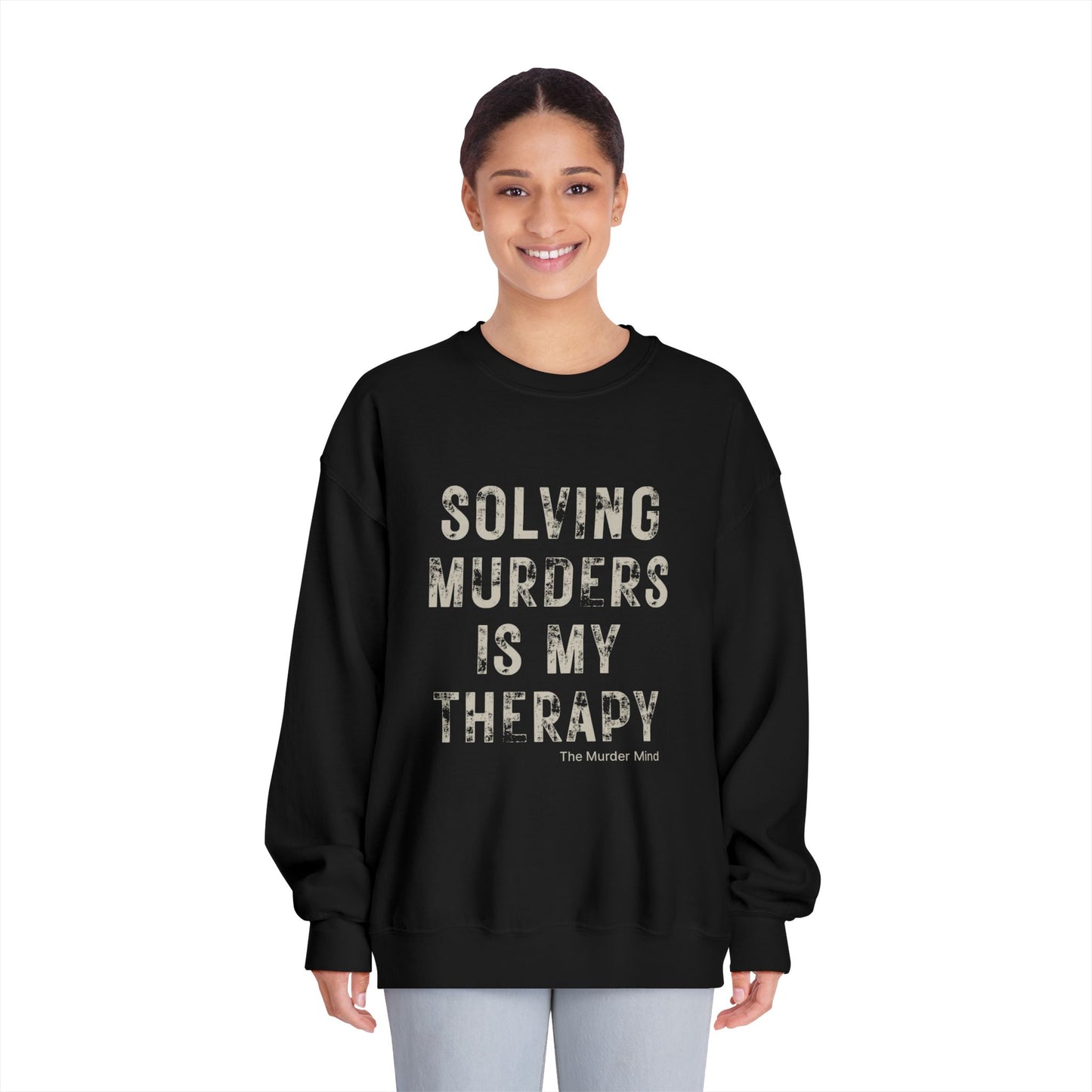 Solving Murders Is My Therapy Unisex DryBlend® Crewneck Sweatshirt