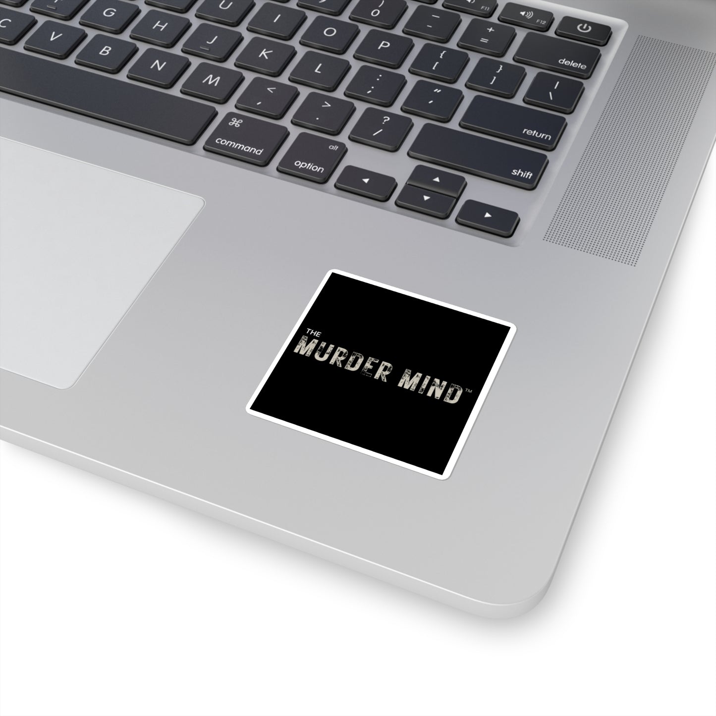 The Murder Mind Black Square Stickers