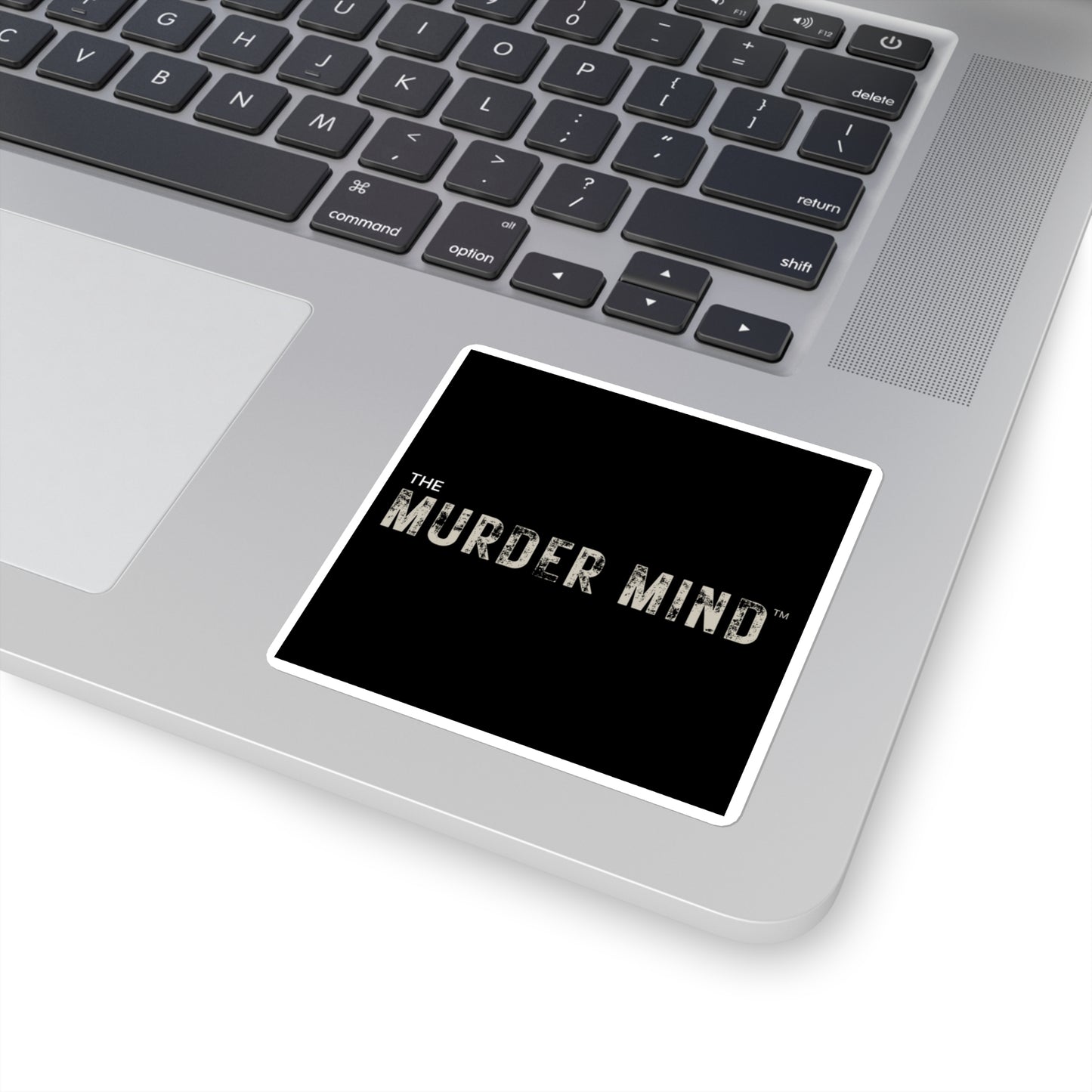 The Murder Mind Black Square Stickers