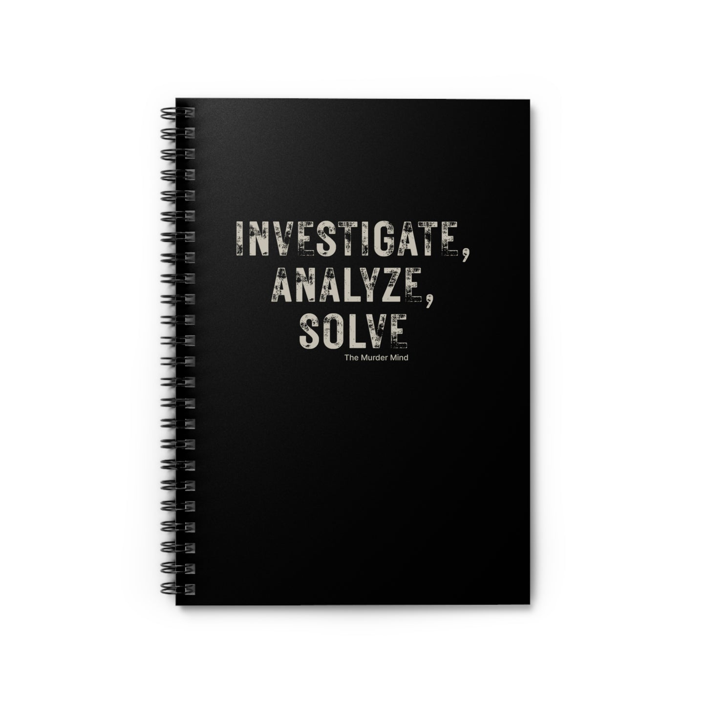 Investigate, Analyze, Solve Black Spiral Notebook - Ruled Line