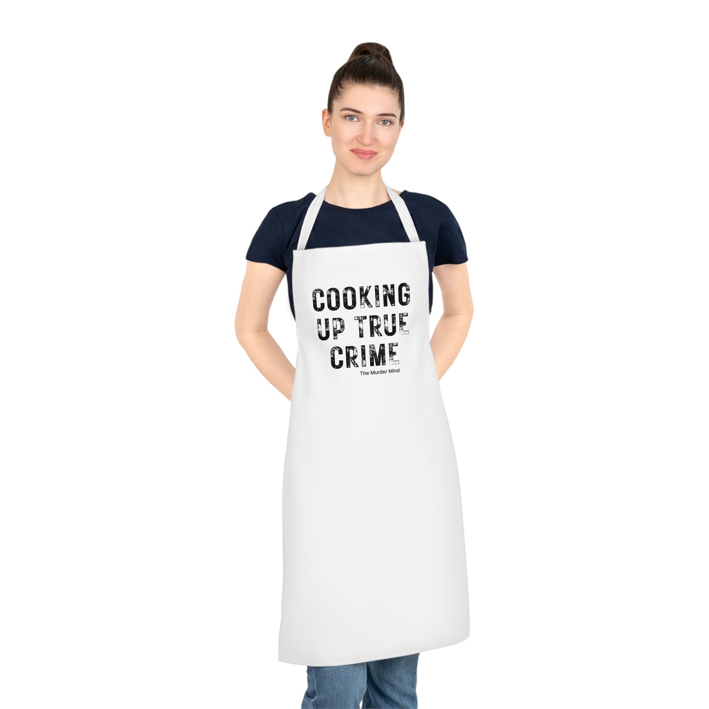Cooking Up True Crime White Apron (AOP)