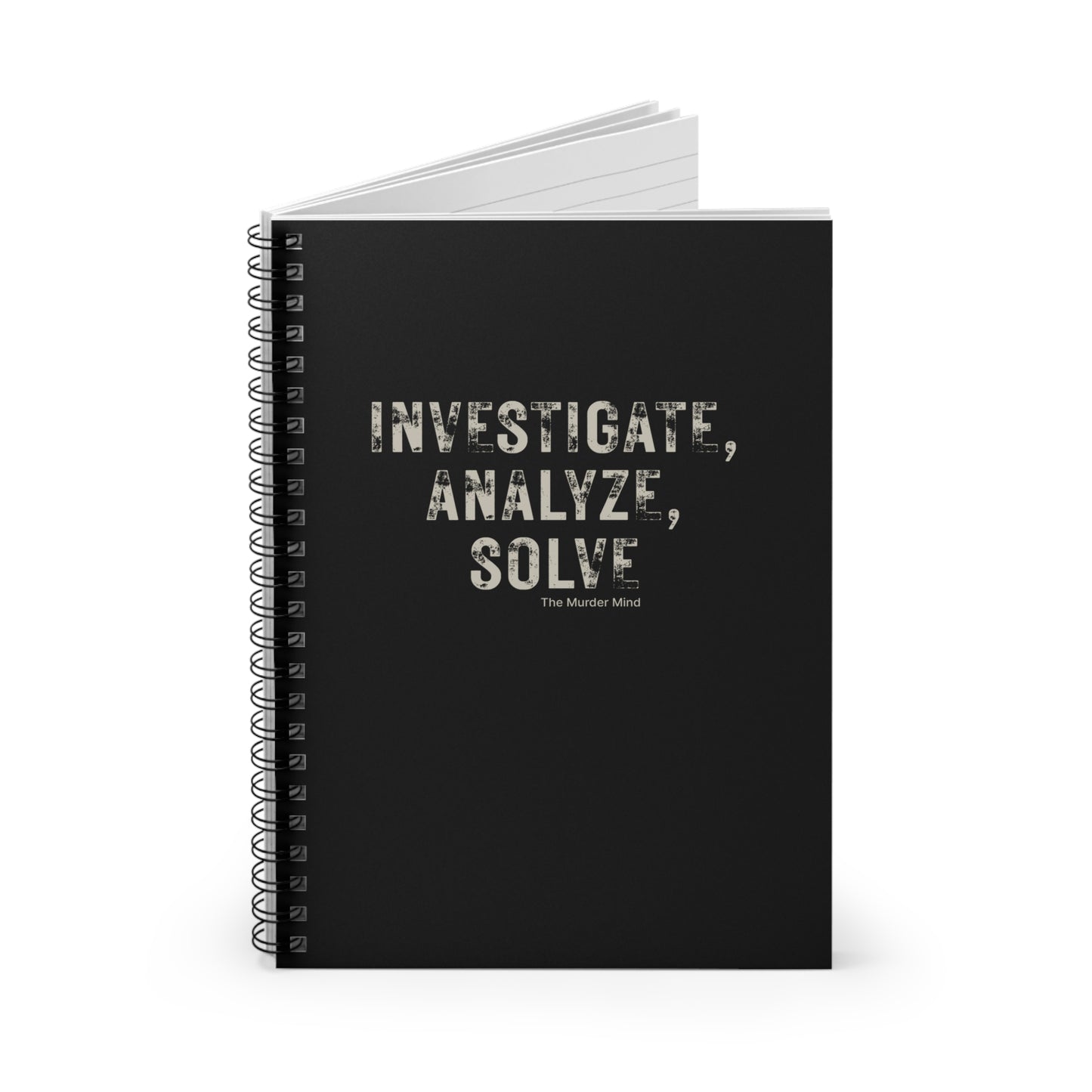 Investigate, Analyze, Solve Black Spiral Notebook - Ruled Line