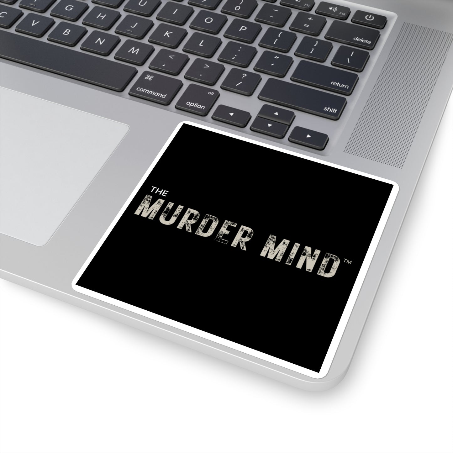 The Murder Mind Black Square Stickers