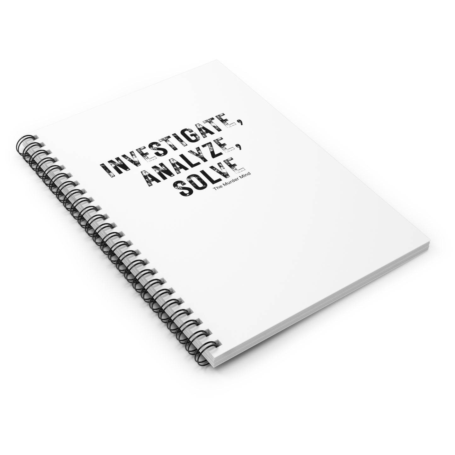 Investigate, Analyze, Solve White Spiral Notebook - Ruled Line