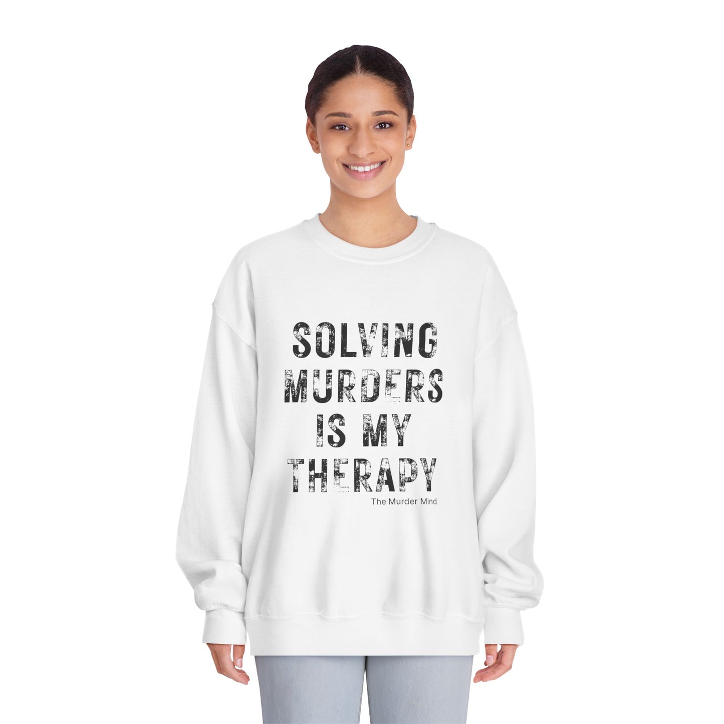 Solving Murders Is My Therapy Unisex DryBlend® Crewneck Sweatshirt