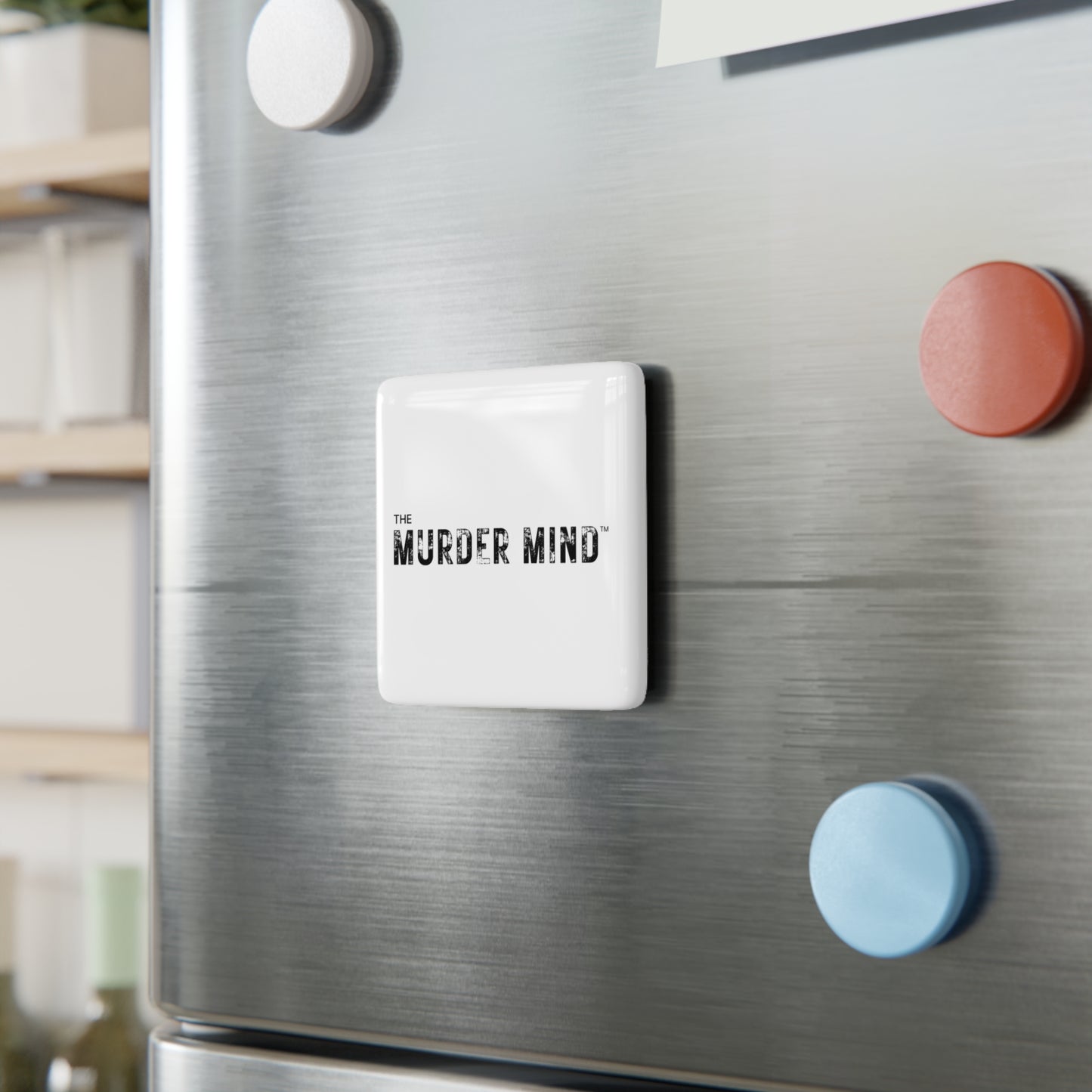 The Murder Mind White Porcelain Magnet, Square