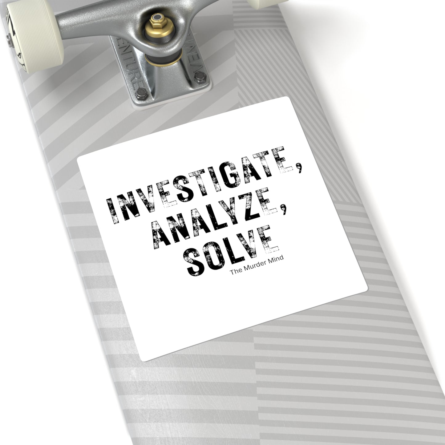 Investigate, Analyze, Solve White Square Stickers