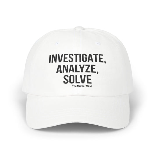 Investigate, Analyze, Solve White Classic Dad Cap