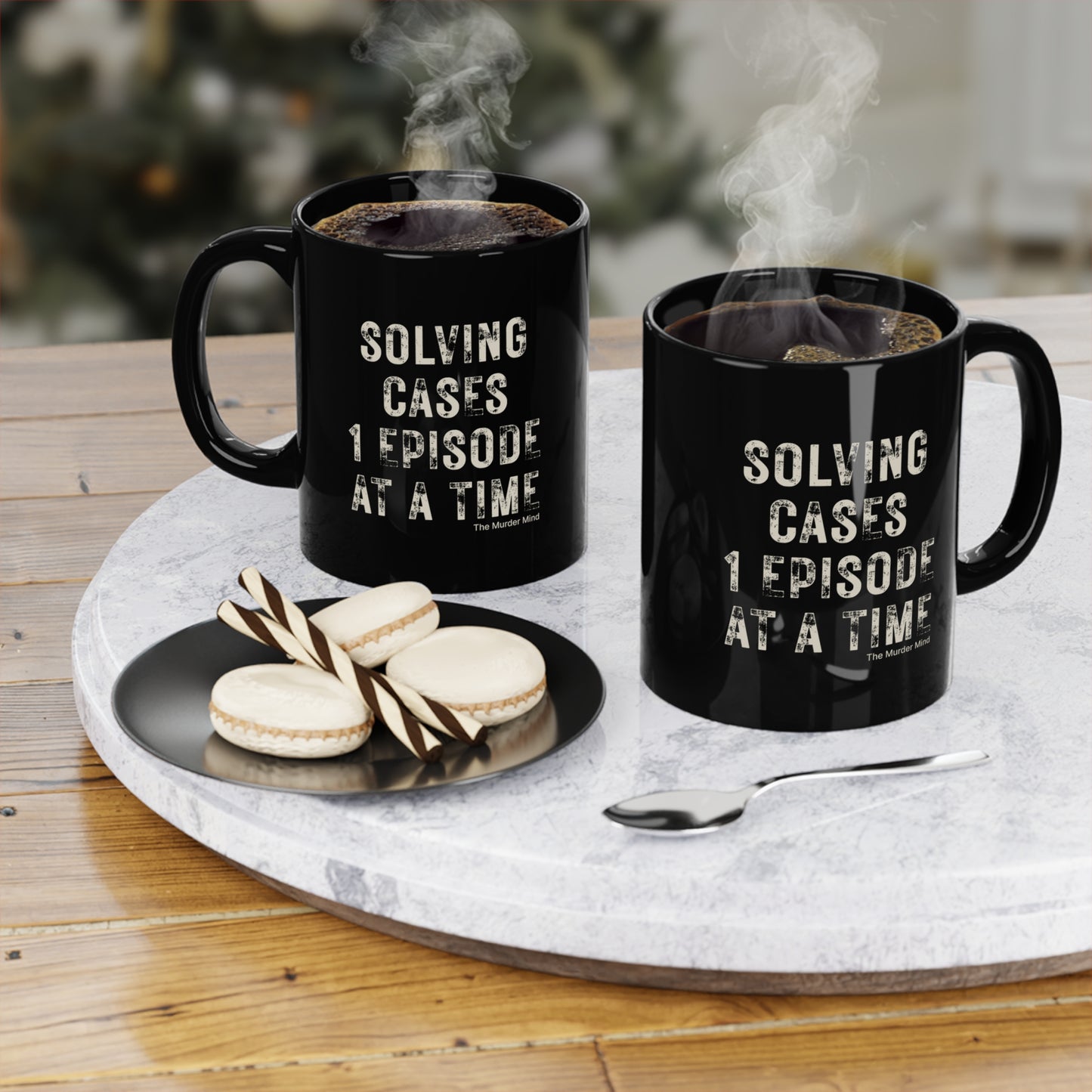Solving Cases 1 Episode At A Time Black Coffee Mug, 11oz